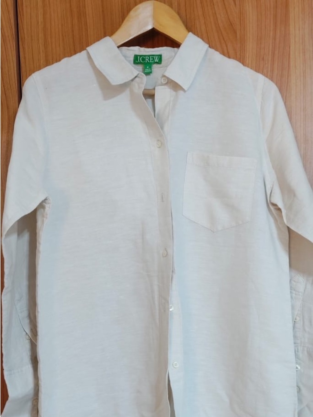 J.Crew Off-White Button-Down Shirt Dress
